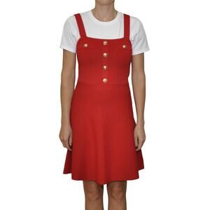 Michael Kors Fit & Flare Dress Sleeveless Stretch Crimson Red S/M/L/XL $275 Nwt